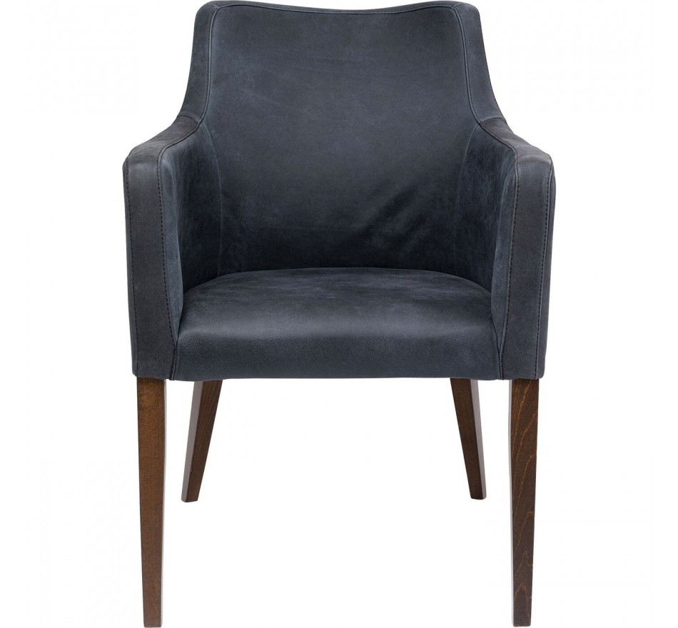 Chaise avec accoudoirs Mode cuir anthracite Kare Design