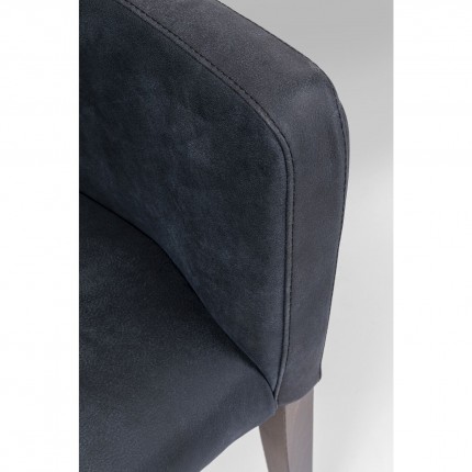 Chaise avec accoudoirs Mode cuir anthracite Kare Design