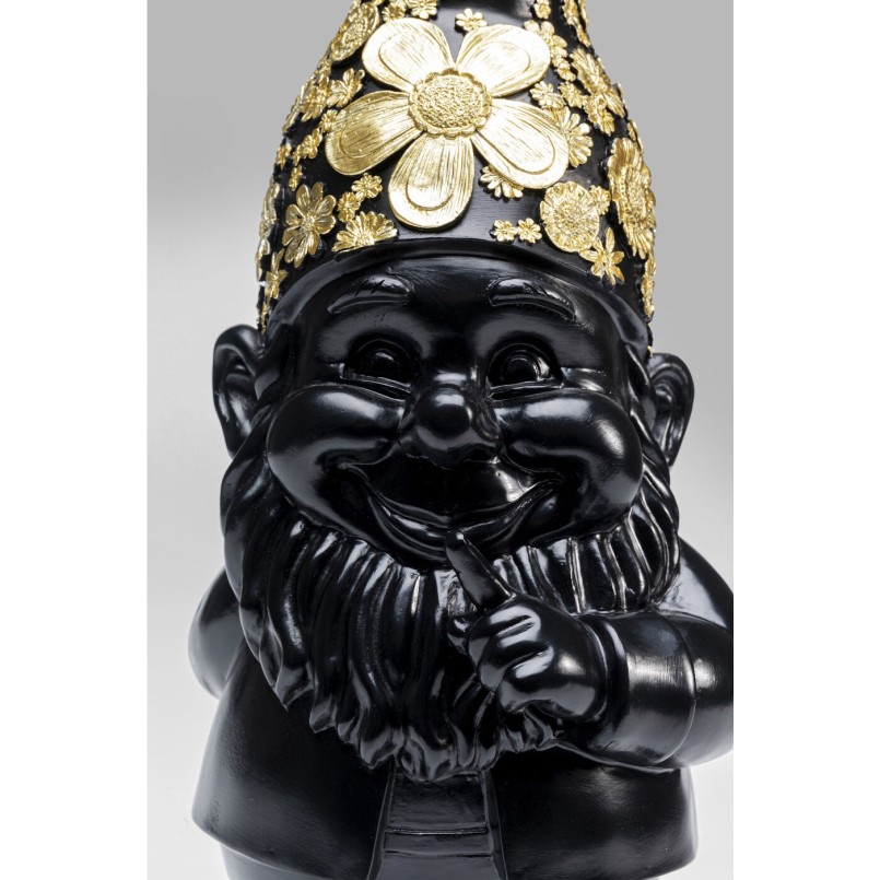 Figurine décorative Nain Standing noir-doré 45