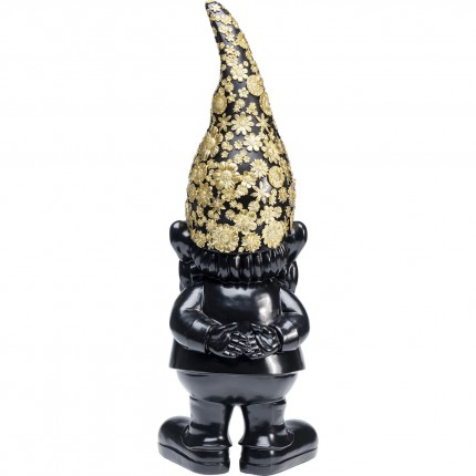 Déco nain debout fleurs 61cm noir Kare Design