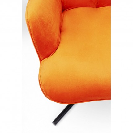 Fauteuil pivotant Oscar velours orange Kare Design