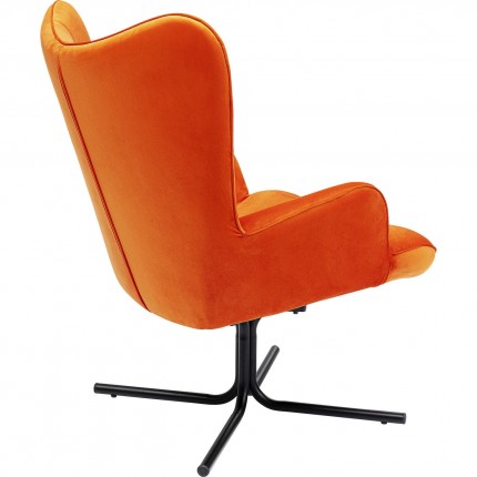 Fauteuil pivotant Oscar velours orange Kare Design