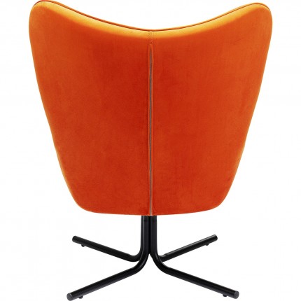 Fauteuil pivotant Oscar velours orange Kare Design
