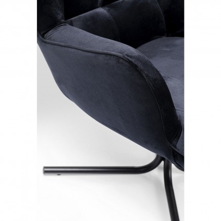 Fauteuil pivotant Oscar velours noir Kare Design