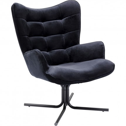 Fauteuil pivotant Oscar velours noir Kare Design