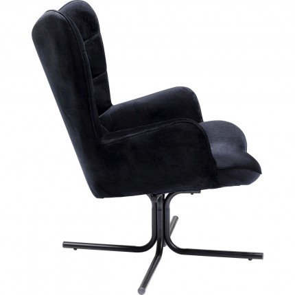 Fauteuil pivotant Oscar velours noir Kare Design