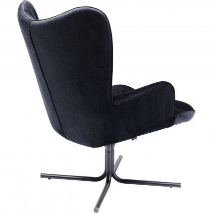 Fauteuil pivotant Oscar velours noir Kare Design