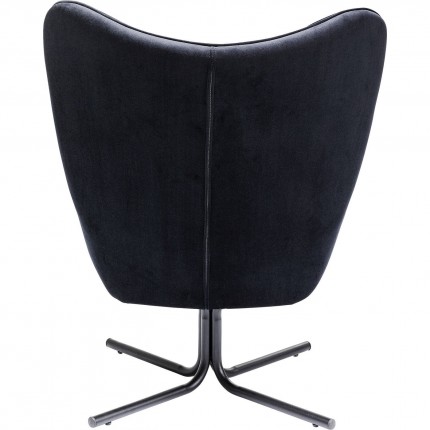 Fauteuil pivotant Oscar velours noir Kare Design