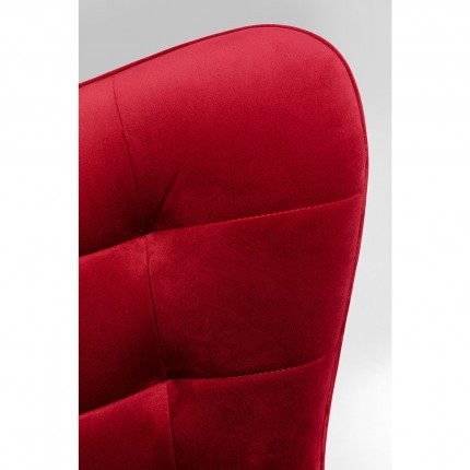 Fauteuil pivotant Oscar velours rouge Kare Design