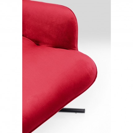 Fauteuil pivotant Oscar velours rouge Kare Design