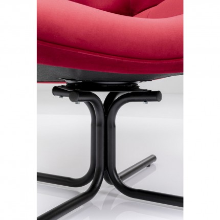 Fauteuil pivotant Oscar velours rouge Kare Design