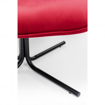 Fauteuil pivotant Oscar velours rouge Kare Design