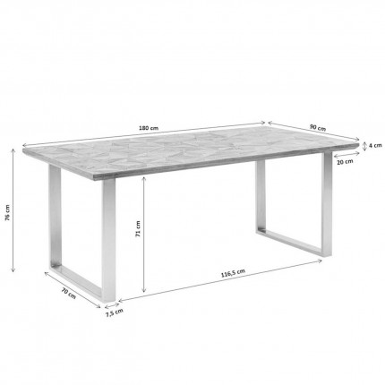 Table Stars noire 180x90cm Kare Design