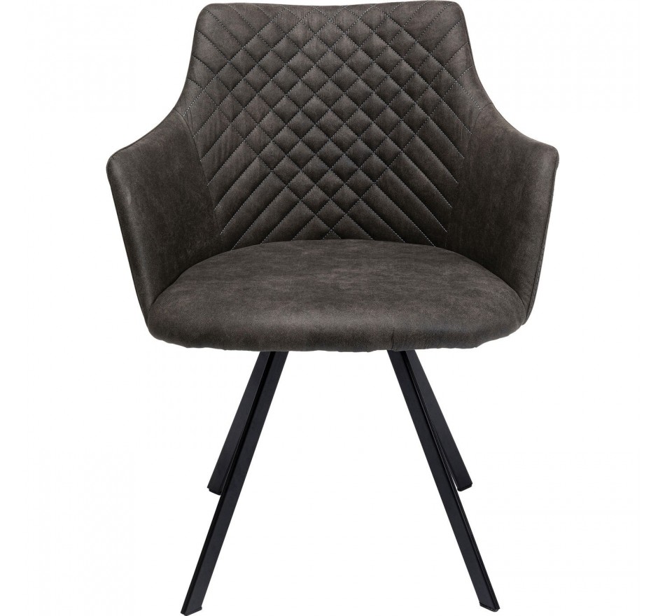Swivel chair with armrests Coco charcoal grey Kare Design Swivel chair with armrests Coco charcoal grey Kare Design