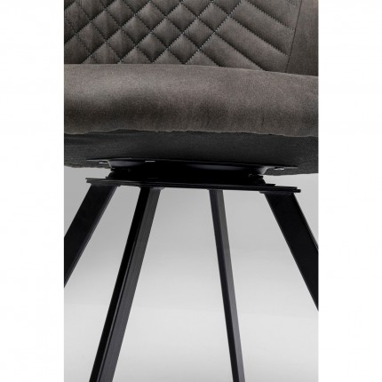 Chaise avec accoudoirs pivotante Coco gris anthracite Kare Design
