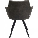 Chaise avec accoudoirs pivotante Coco gris anthracite Kare Design