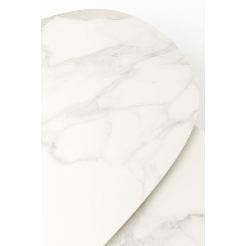 Table basse Franklin 150x58cm effet marbre blanc Kare Design