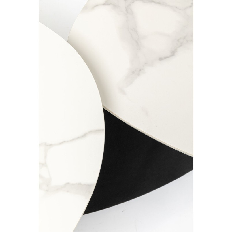 Table basse Franklin 150x58cm effet marbre blanc Kare Design