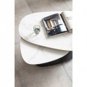 Table basse Franklin 150x58cm effet marbre blanc Kare Design