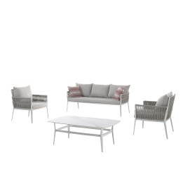 Salon de jardin Elba blanc Gescova