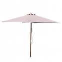 Parasol en bois 300cm taupe Gescova