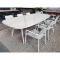 Chaise avec accoudoirs Chili blanche Gescova