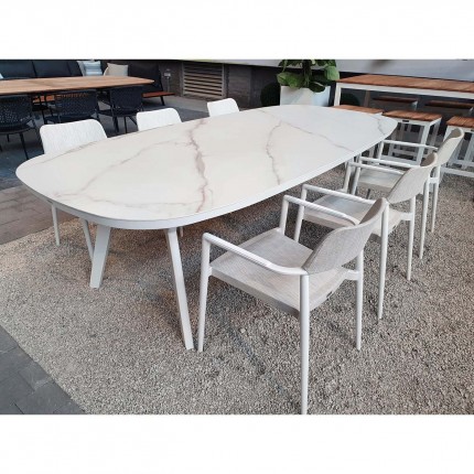 Chaise avec accoudoirs Chili blanche Gescova