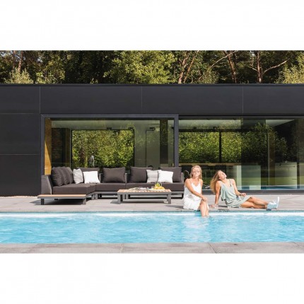 Salon de jardin Hawai noir et gris anthracite Gescova