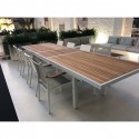 Table de jardin à rallonge Lucia blanche 340x100cm Gescova