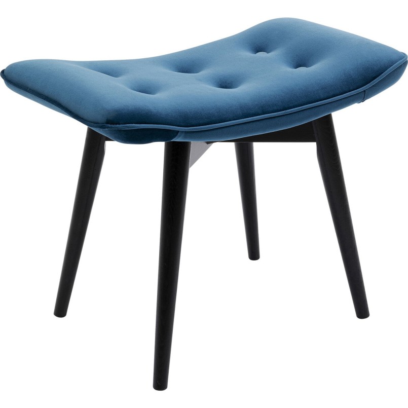 Repose-pieds Vicky velours bleu vert Kare Design