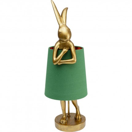 Lampe Animal lapin dorée et verte Kare Design