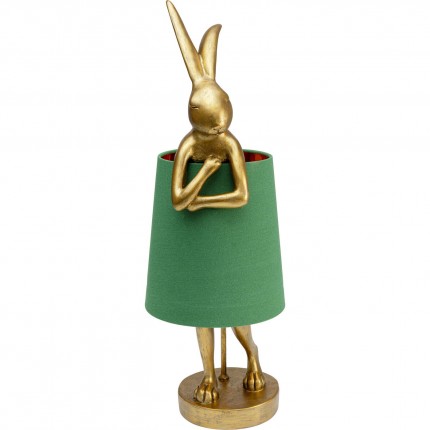 Lampe Animal lapin dorée et verte 68cm Kare Design