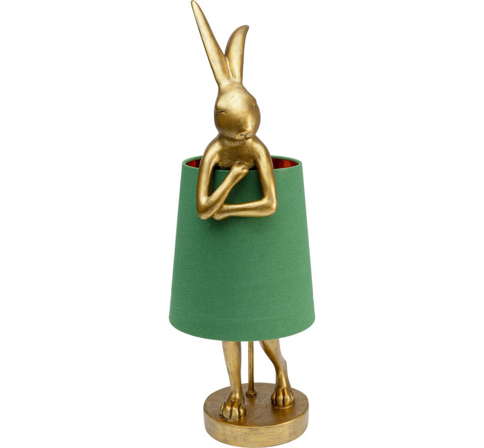 Lampe Animal lapin dorée et verte Kare Design