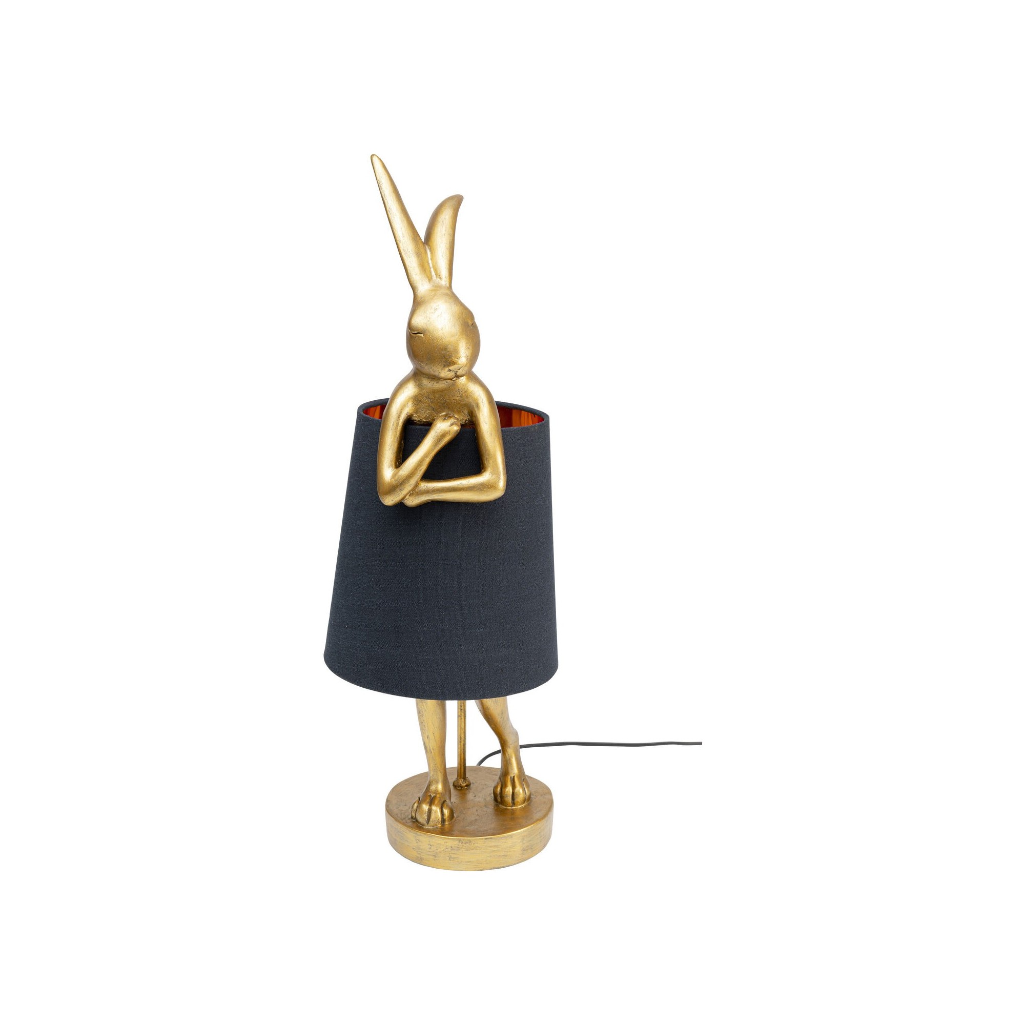 Lampe Animal lapin dorée et noire Kare Design
