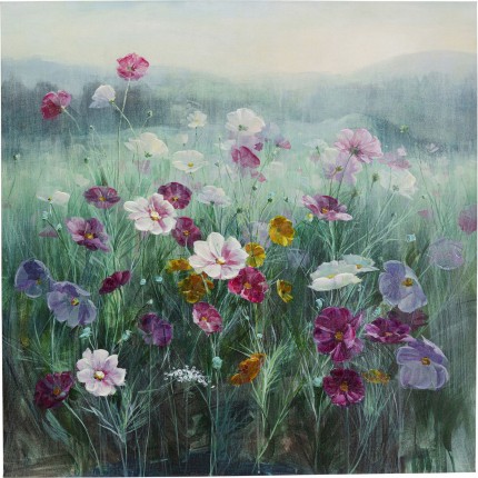 Tableau champ de fleurs 120x120cm Kare Design