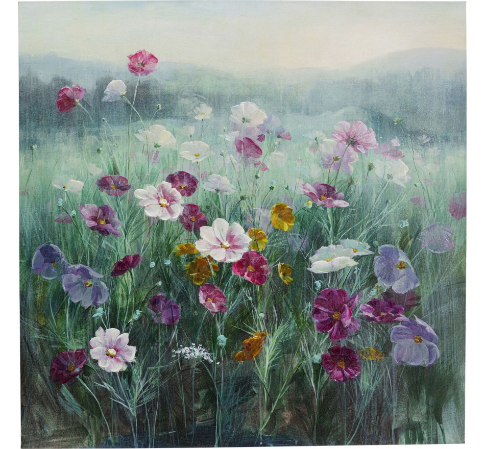 Tableau champ de fleurs 120x120cm Kare Design