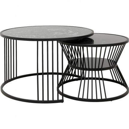 Tables basses Roma set de 2 noires Kare Design