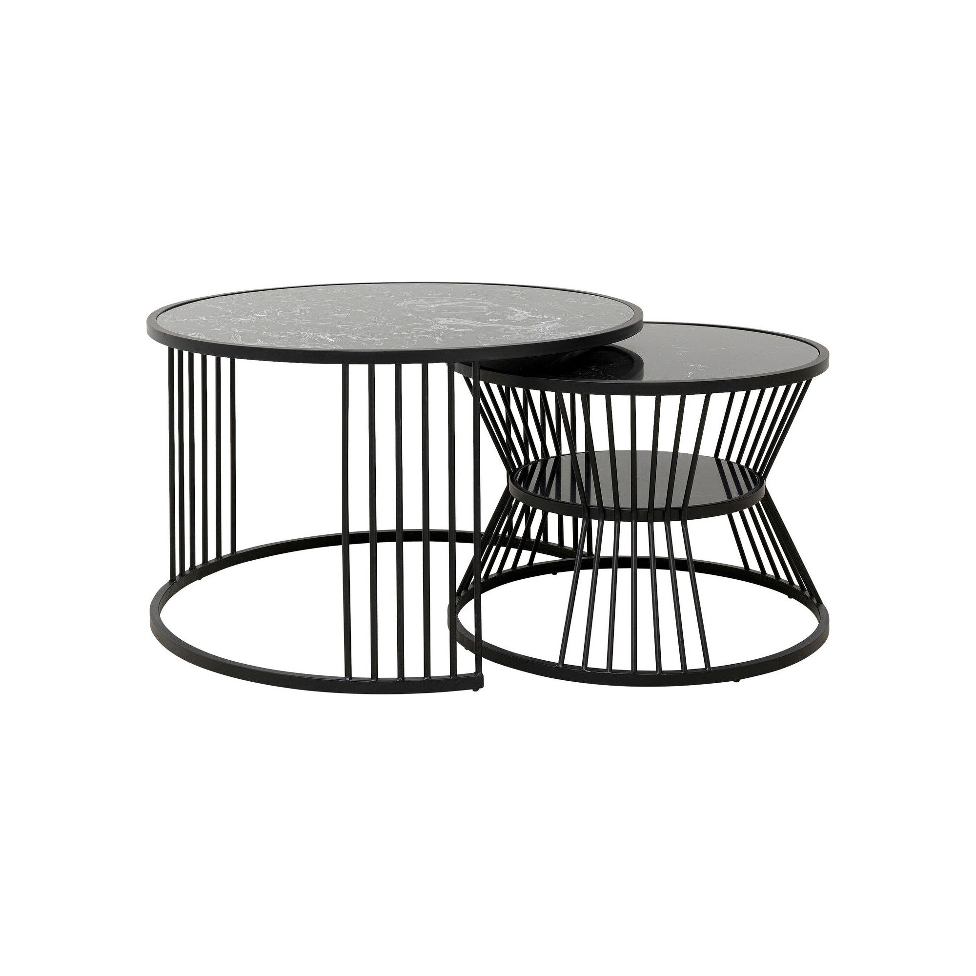 Tables basses Roma set de 2 noires Kare Design