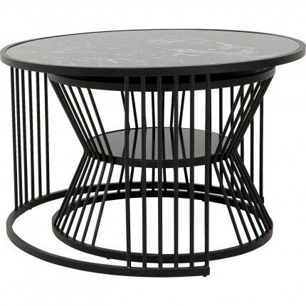 Tables basses Roma set de 2 noires Kare Design