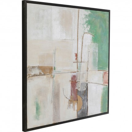 Peinture Frame Dust verte 120x120cm Kare Design