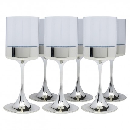 Verres à vin Electra argentés set de 4 Kare Design