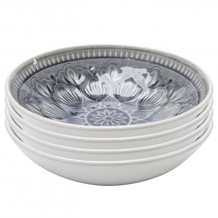 Bols Sicilia Mandala gris 18cm set de 4 Kare Design