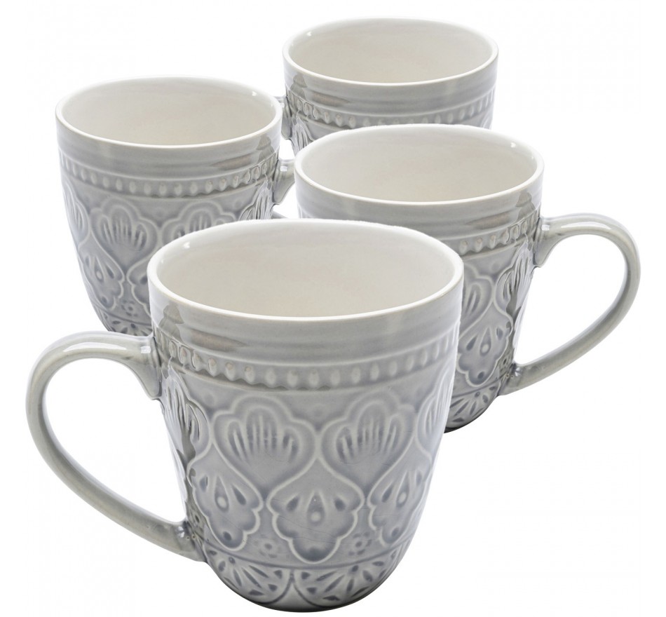 Set de 4 tasses Sicilia Mandala gris Kare Design