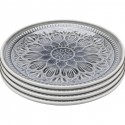 Assiettes Sicilia Mandala grises 21cm set de 4 Kare Design