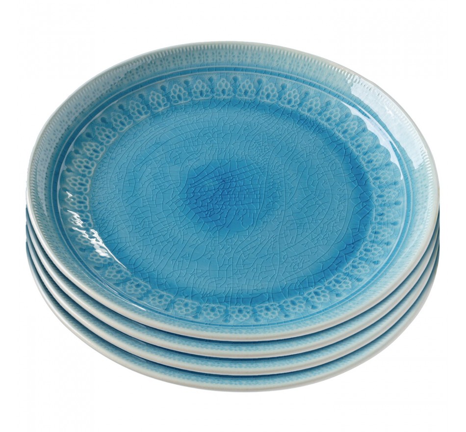 Assiettes Sicilia bleues 27cm set de 4 Kare Design