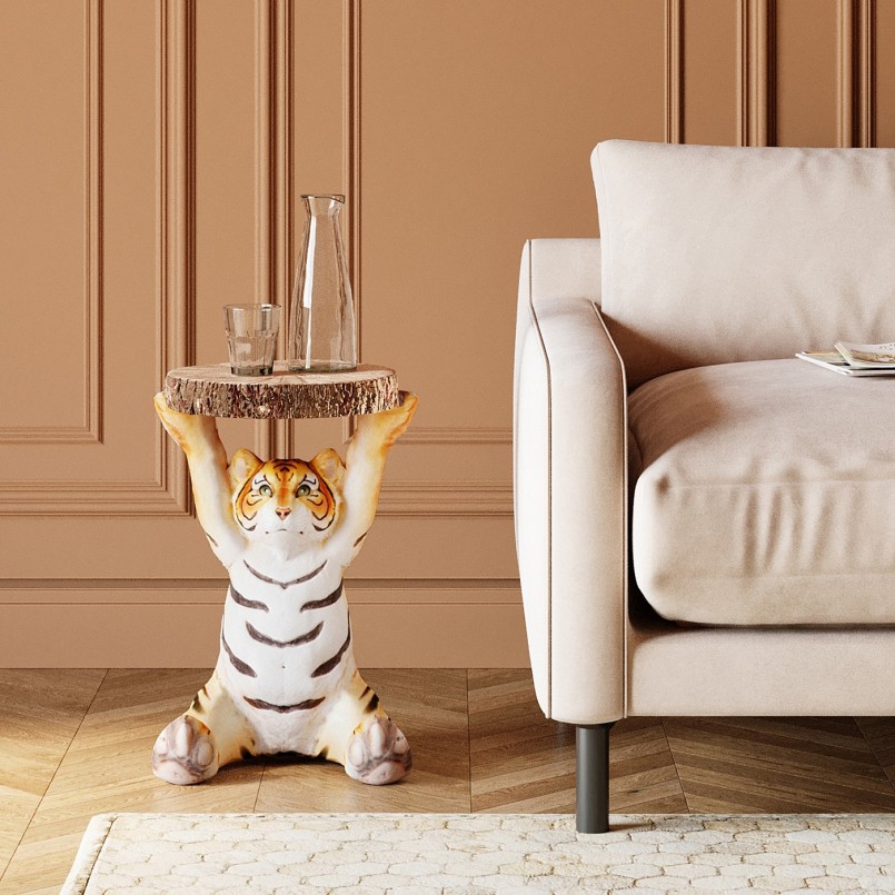 Side Table Animal Tiger Ø35cm Kare Design