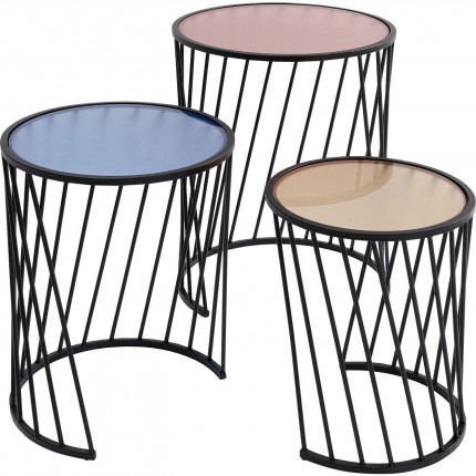 Tables d'appoint Rainbow set de 3 Kare Design