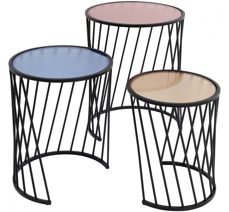 Tables d'appoint Rainbow set de 3 Kare Design