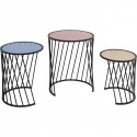 Tables d'appoint Rainbow set de 3 Kare Design
