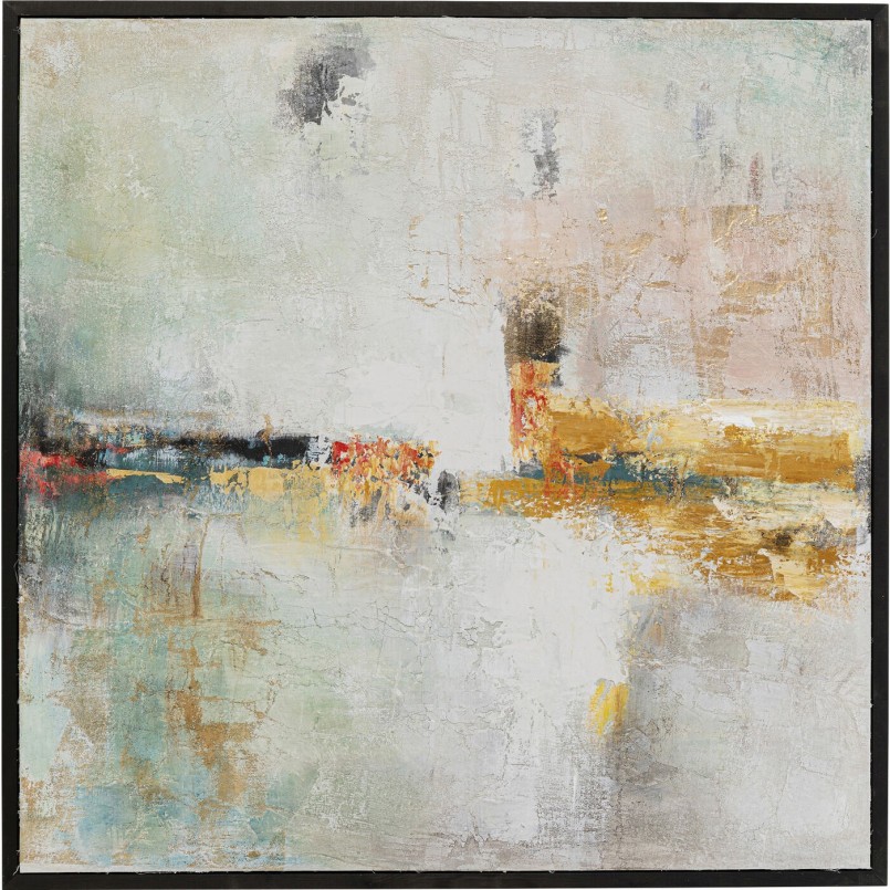 Tableau encadré Dust doré 120x120cm
